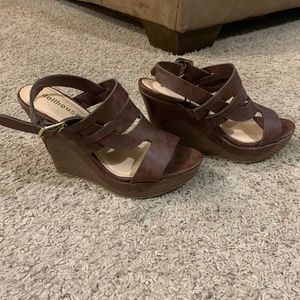New Beautiful Brown Dollhouse Wedge Sandals